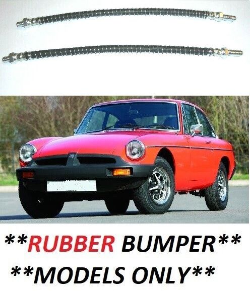 FRONT BRAKE HOSES x2 (MGB) (Rubber Bumper) (** From 1975- 80**)